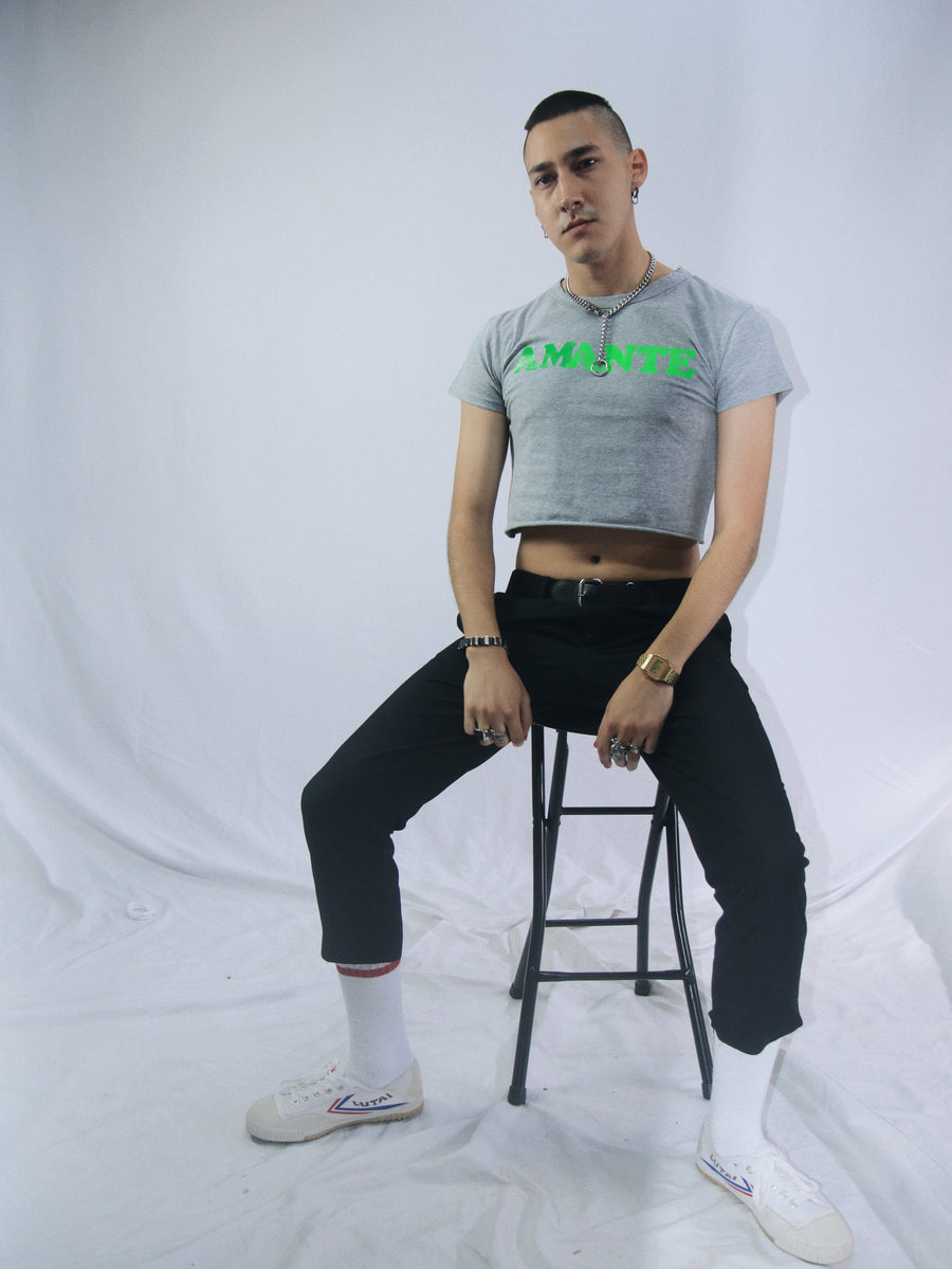 Amante Crop Top in Heather Grey