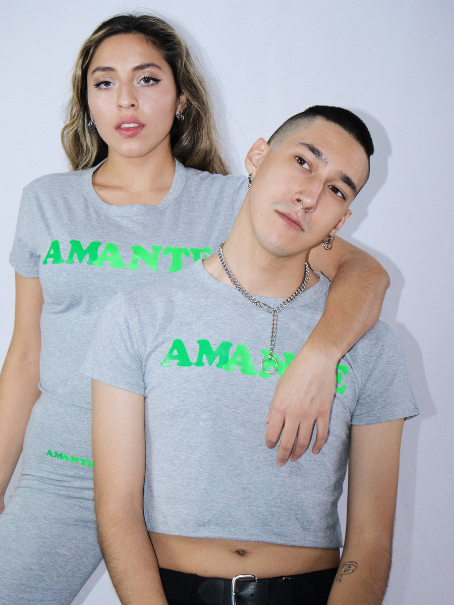 Amante Crop Top in Heather Grey