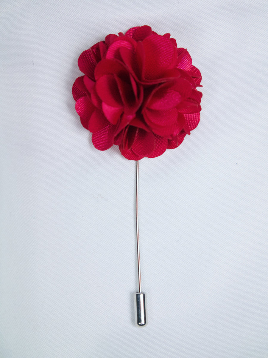 Fabric Floral Lapel Pin in Rose