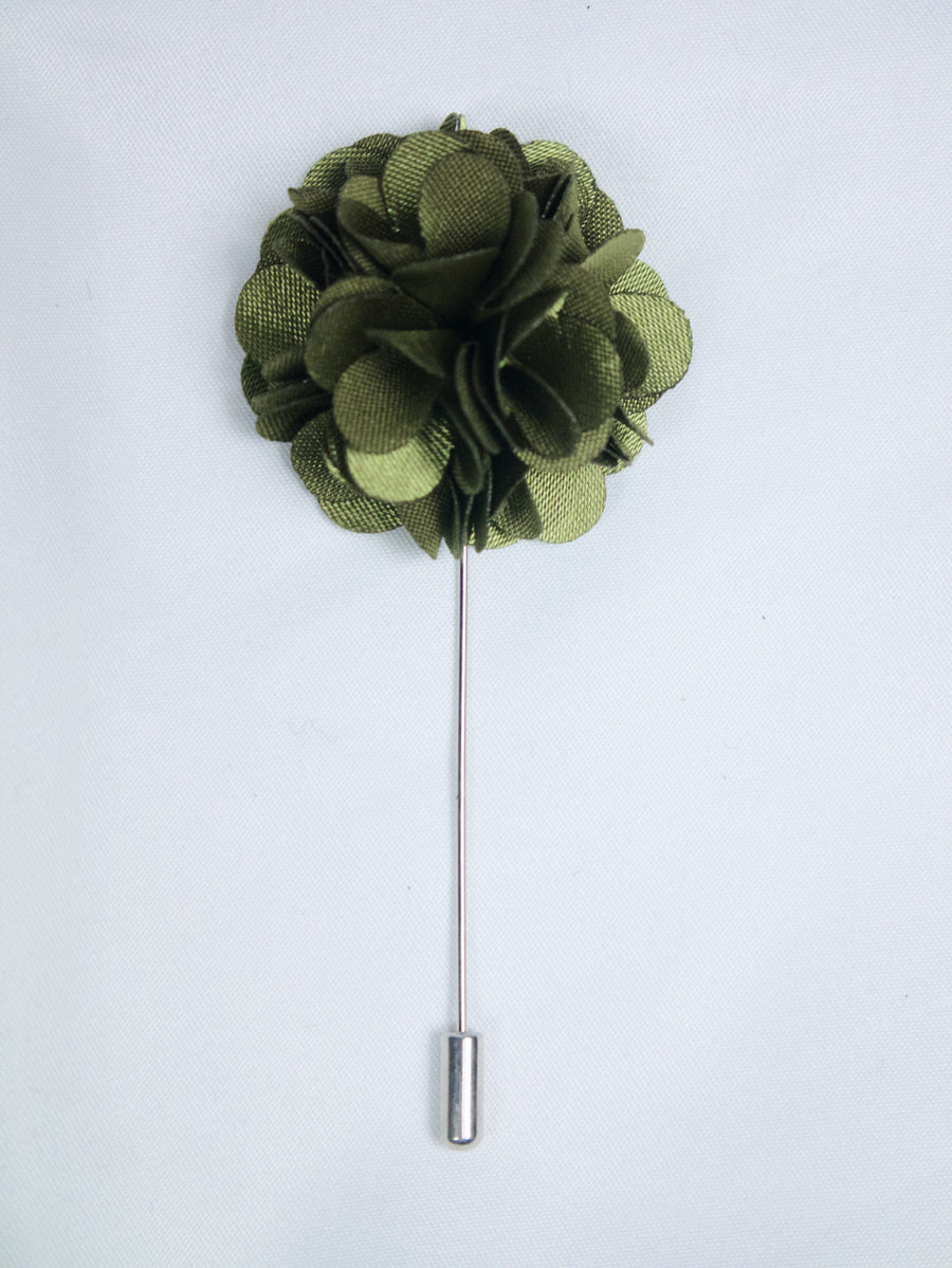 Fabric Floral Lapel Pin in Green