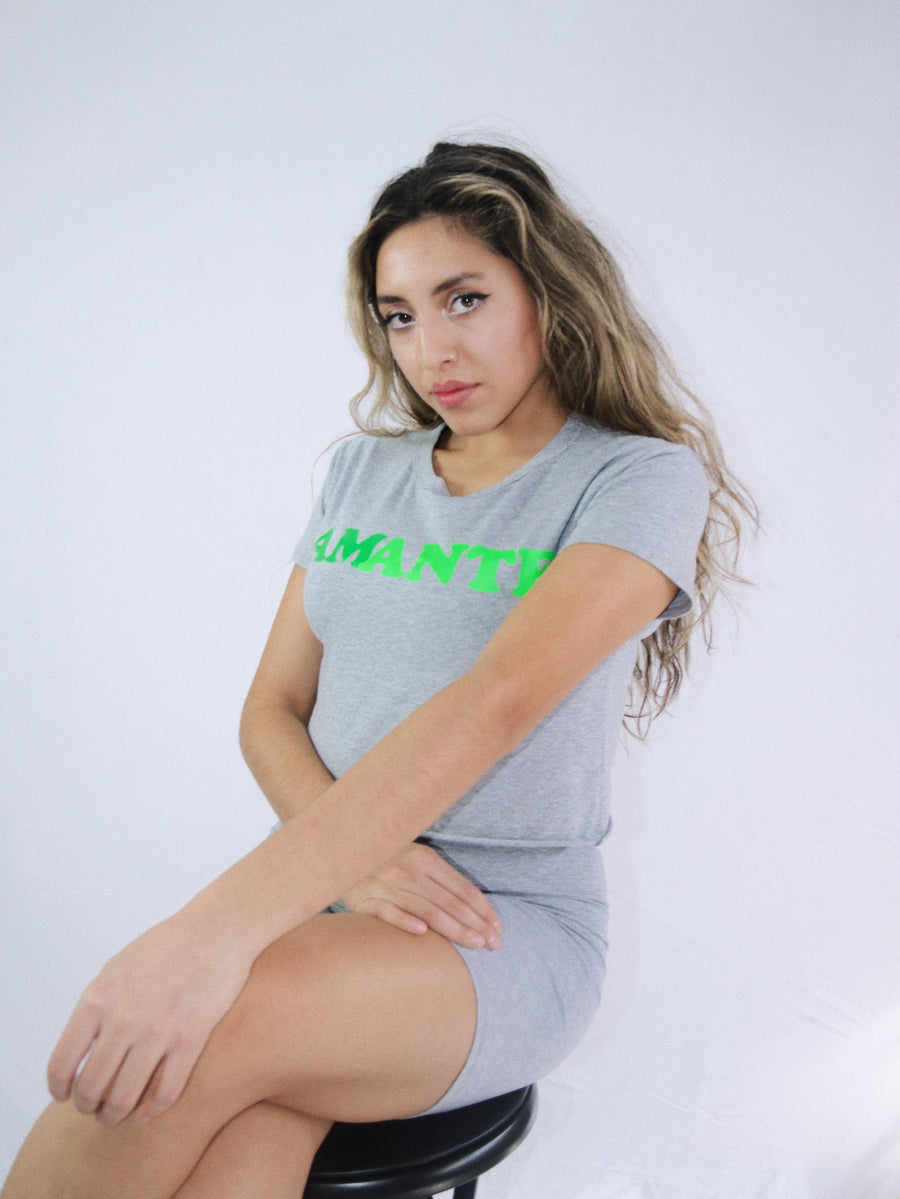 Amante Crop Top in Heather Grey