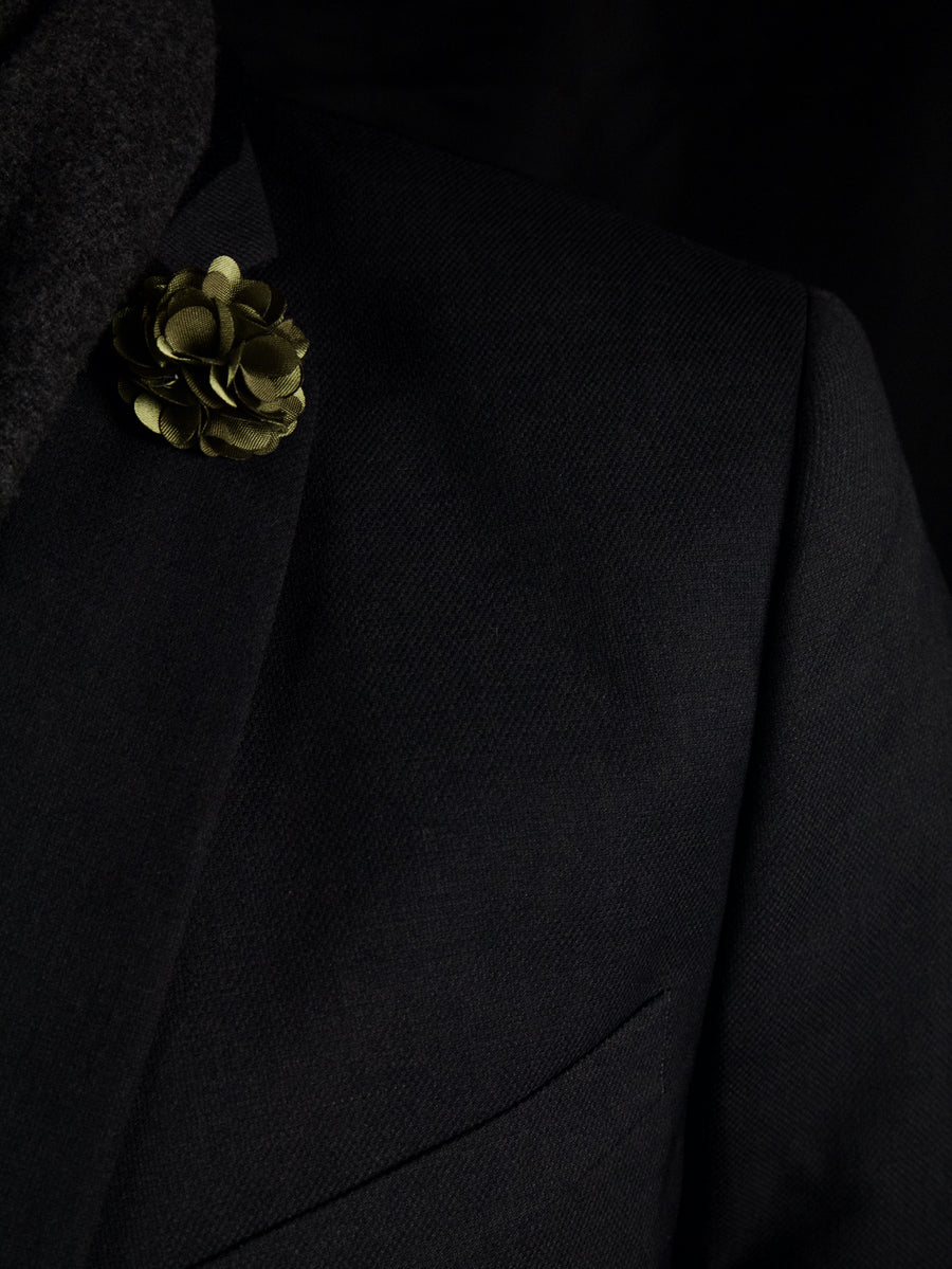 Fabric Floral Lapel Pin in Green