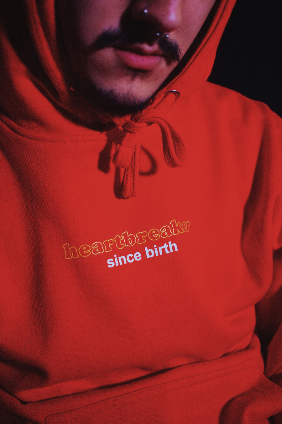 HEARTBREAKER SINCE BIRTH LIMITED EDITION HOODIE IN RED