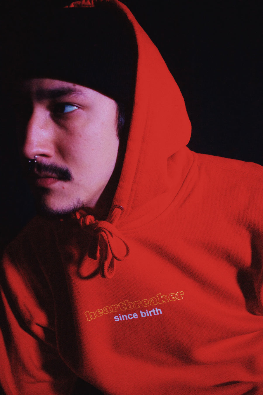 HEARTBREAKER SINCE BIRTH LIMITED EDITION HOODIE IN RED