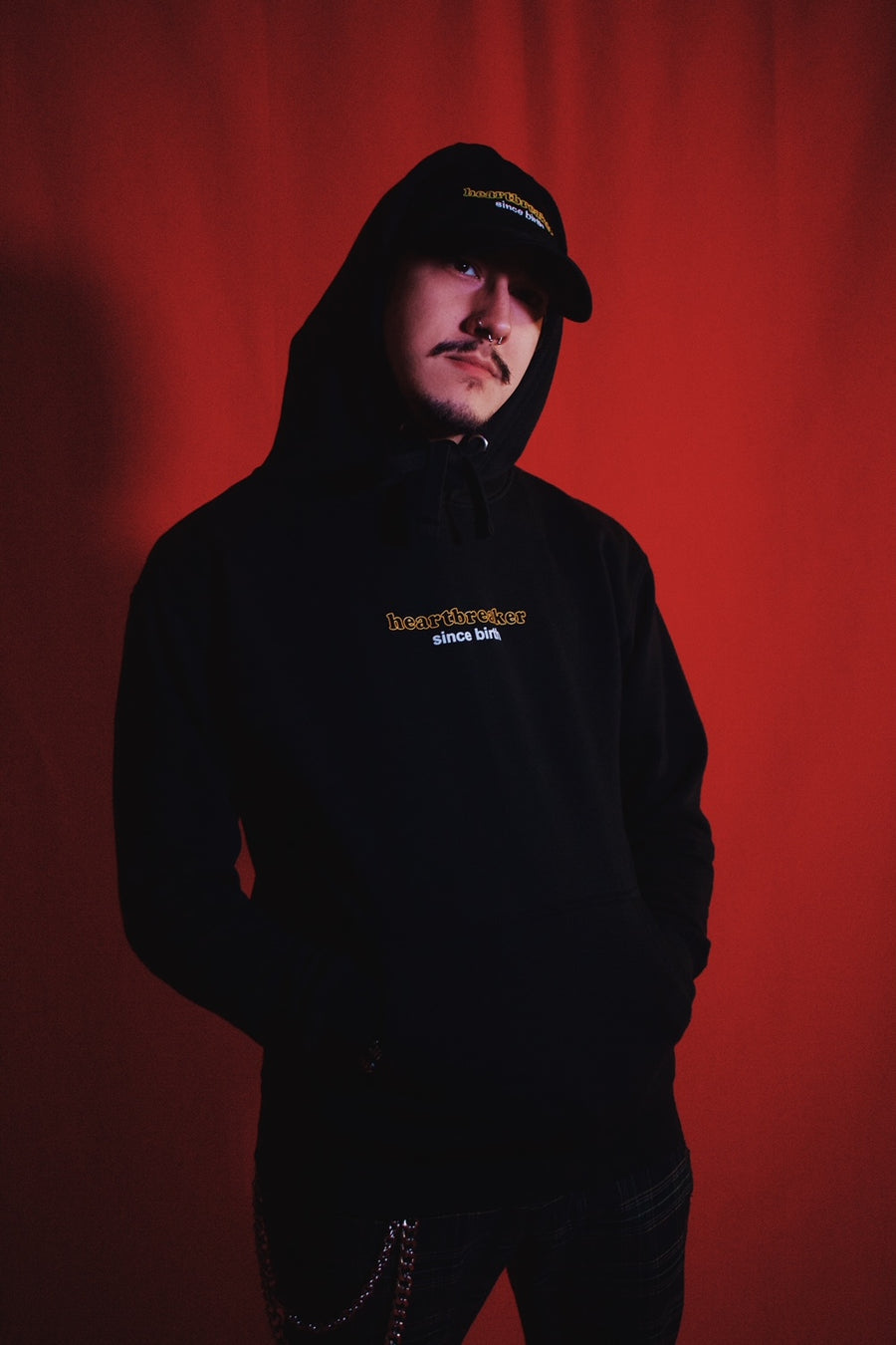 HEARTBREAKER SINCE BIRTH HOODIE IN CLASSIC BLACK